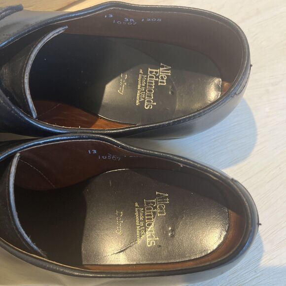 Allen Edmonds Mens Size 13 Black Leather Dress Shoe Delray Oxford Lace Loafer main image 9